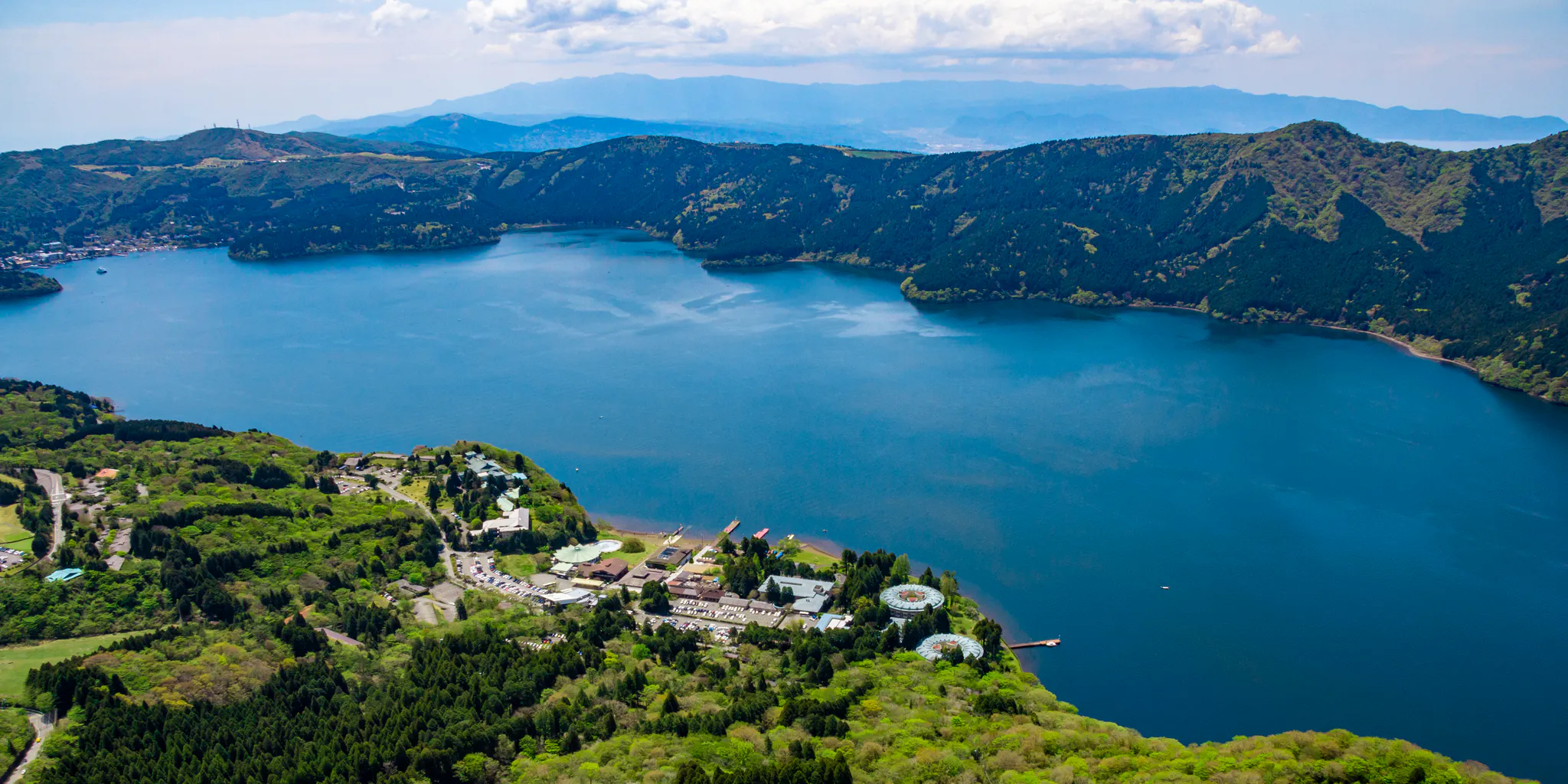 Aerial view of Lake Ashinoko
