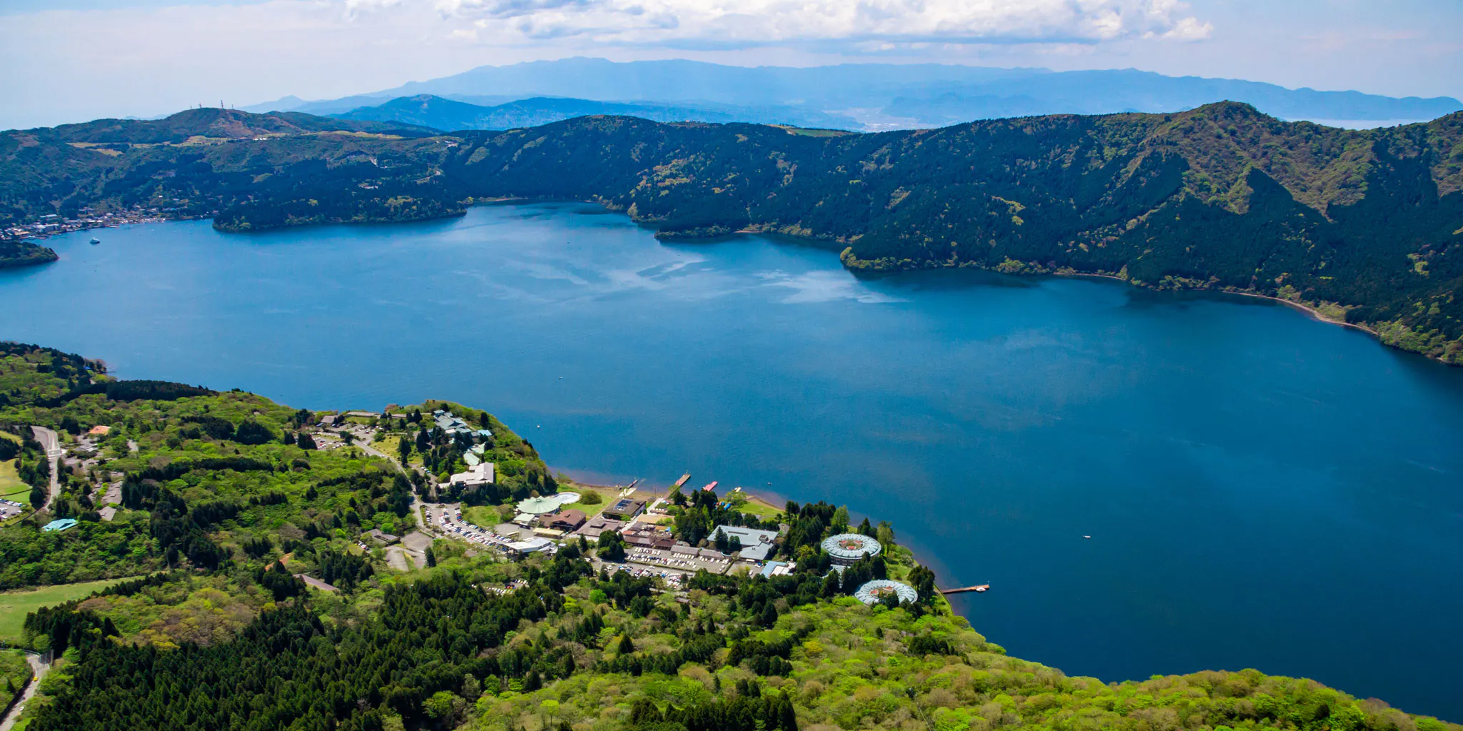 Aerial view of Lake Ashi in Hakone