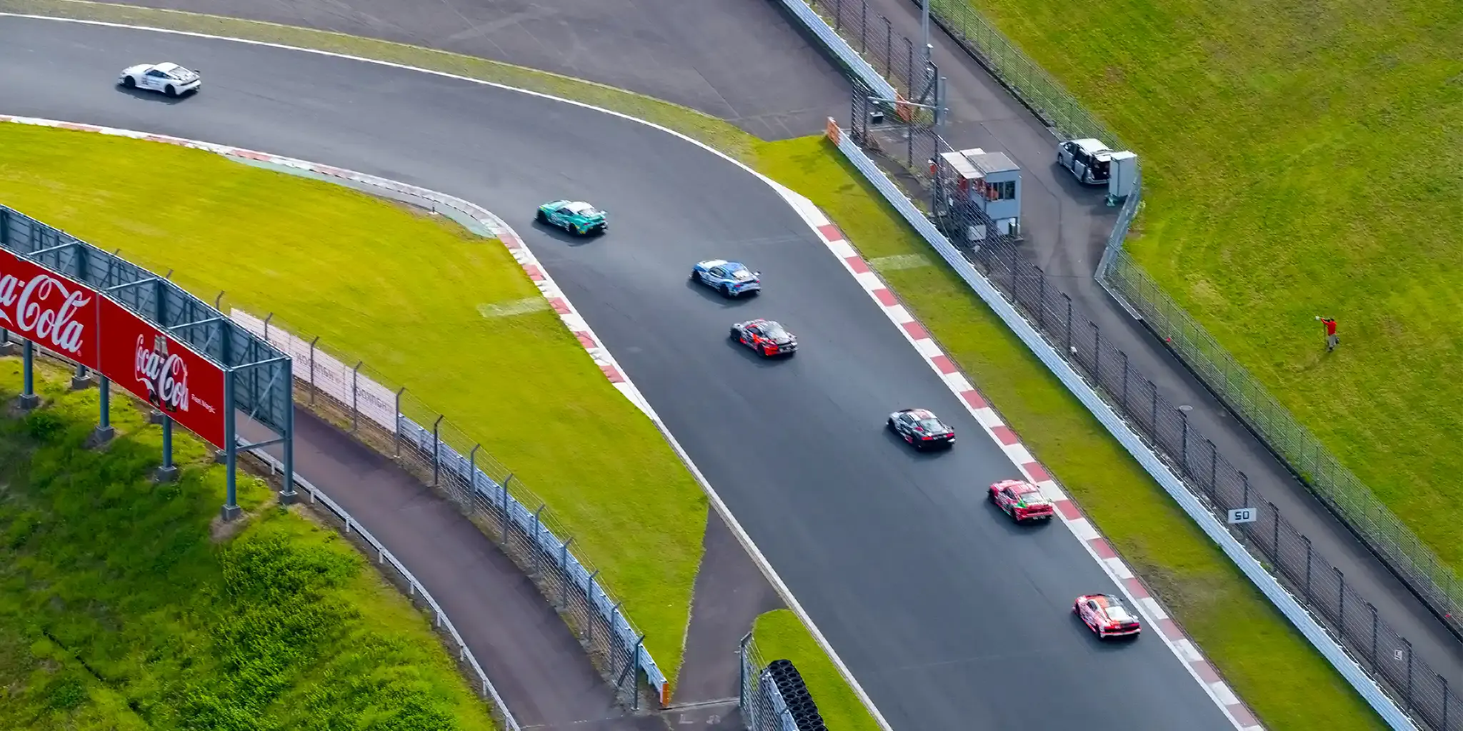 Racing cars on the circuit