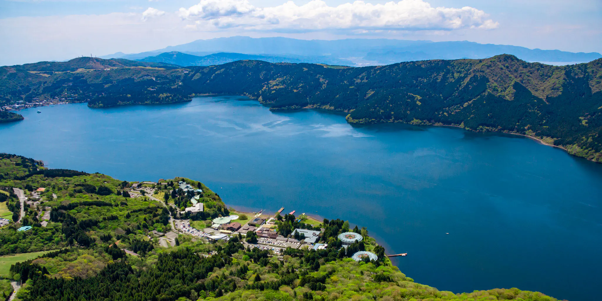 Lake and lakeshore seen from the air