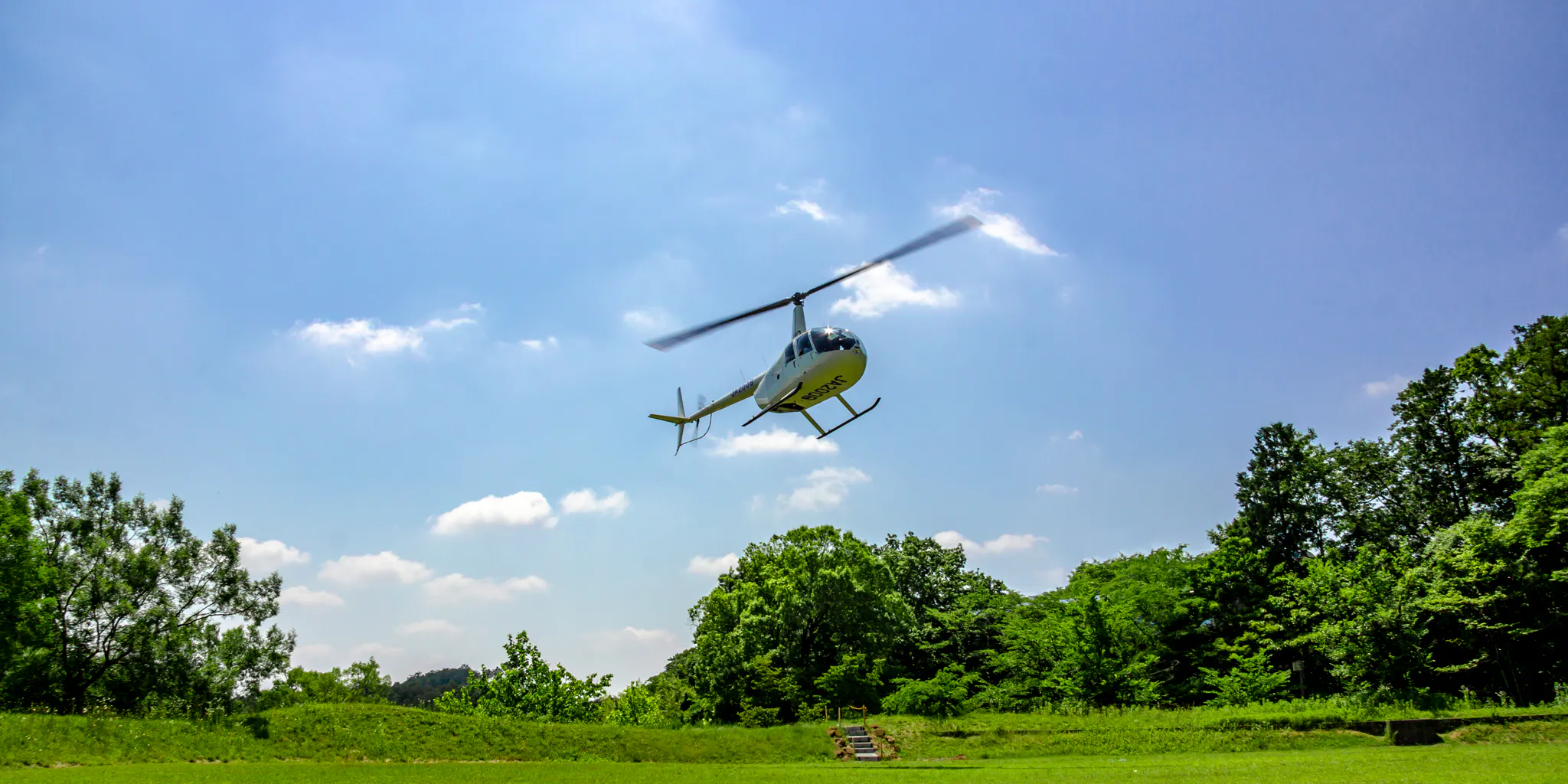 Helicopter taking off