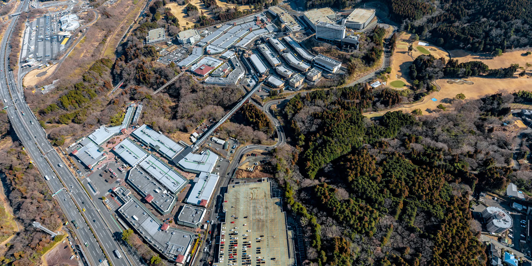 Gotemba outlet mall seen from the air