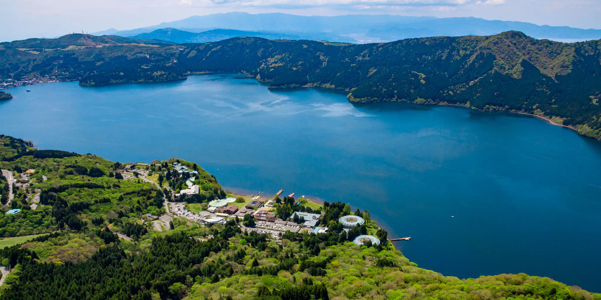 Lake and lakeshore seen from the air