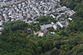 ヘリコプターで京都市内上空から見た銀閣寺