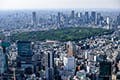 ヘリコプターで東京上空をフライトして見える代々木公園