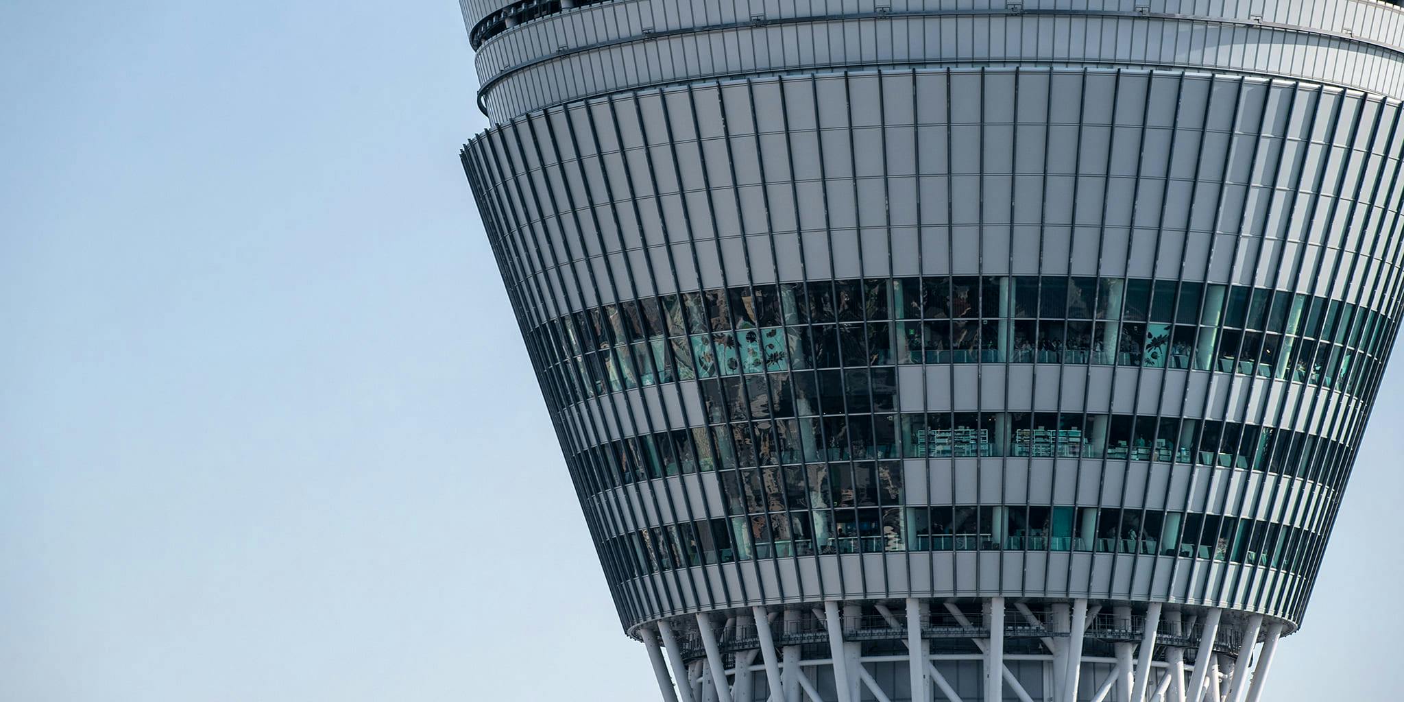 ヘリコプターで東京上空をフライトして見えるスカイツリー