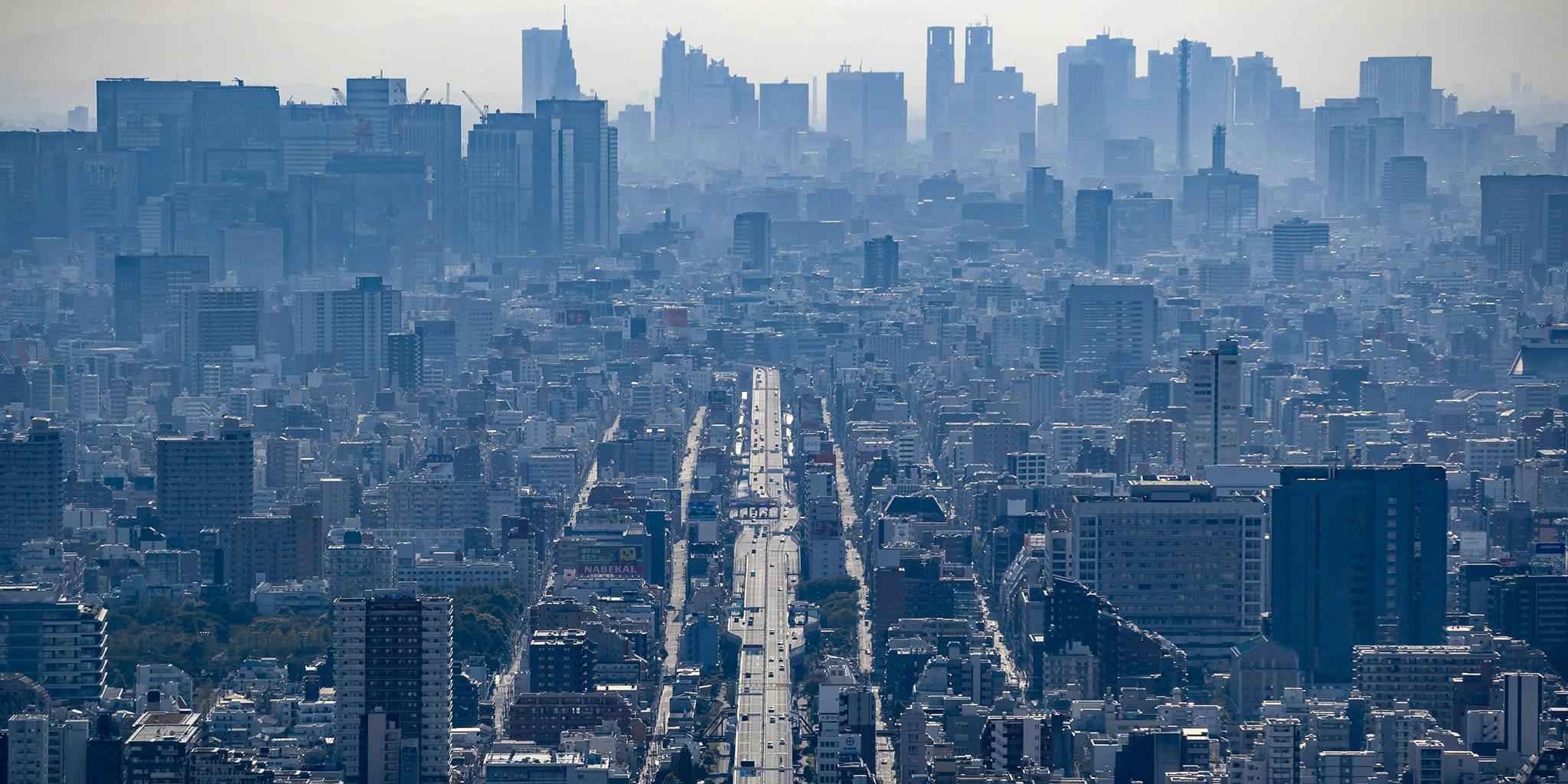 ヘリコプターで東京上空をフライトして見える東京