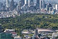 ヘリコプターで東京上空をフライトして見える代々木公園