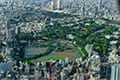 ヘリコプターで東京上空をフライトして見える上野