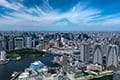 ヘリコプターで東京上空をフライトして見える晴海